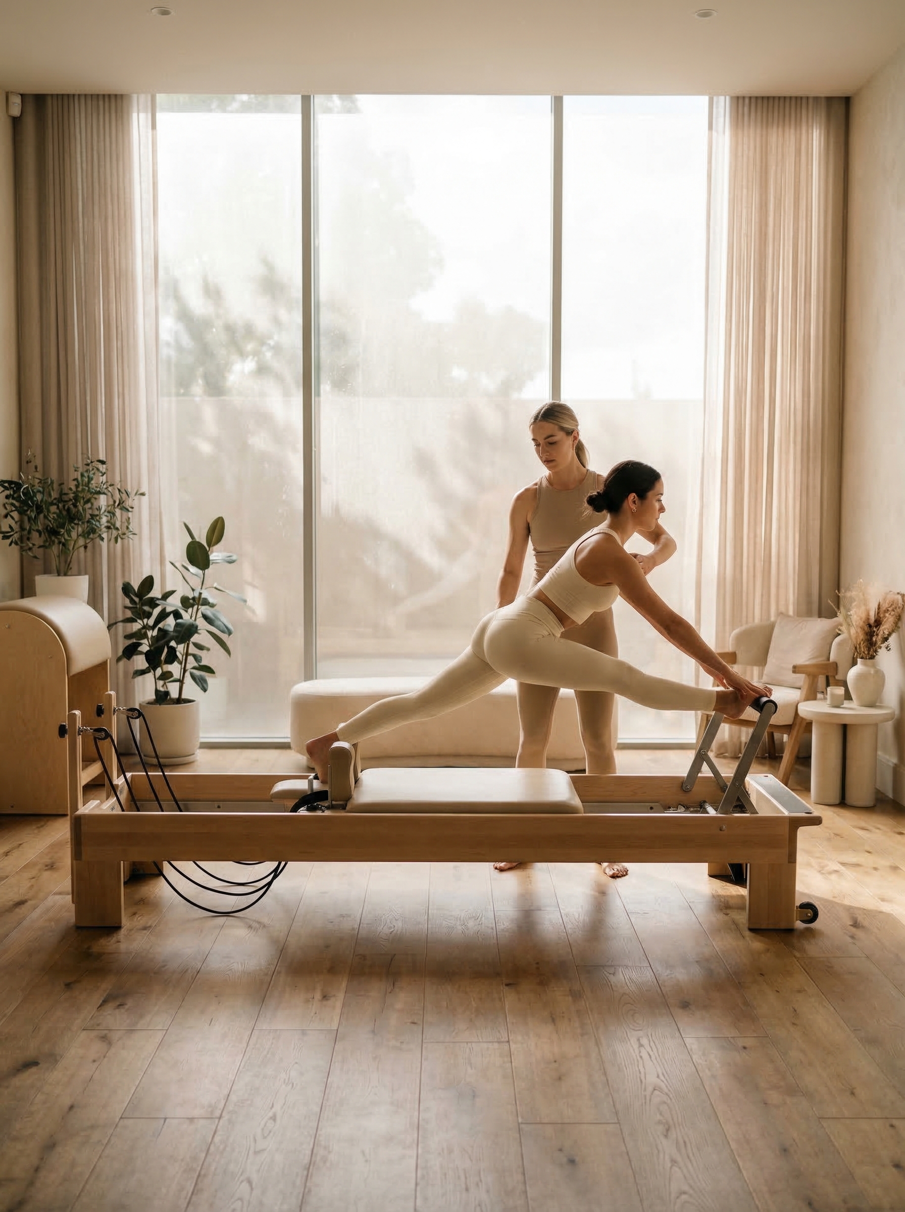 Clase de Pilates Reformer en Bruma Studio